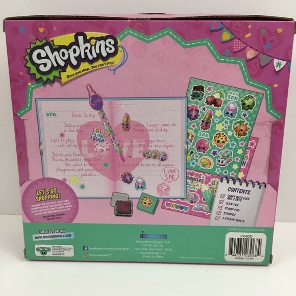 Shopkins Secret Diary Set Lock Pen Stamp - Picture 4 of 7
